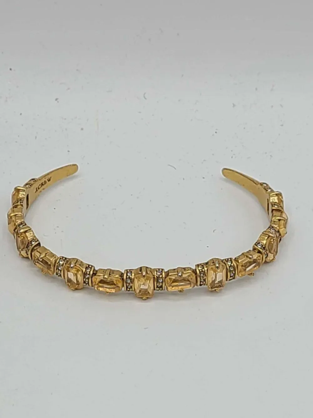 J Crew Gold Tone Gold Crystal Cuff Bracelet